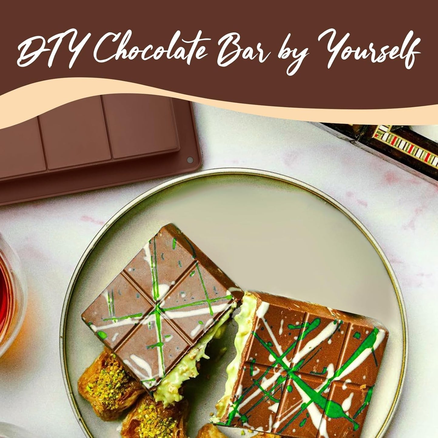 Luxury Dubai Chocolate Bar Mold + FREE RECIPE BOOK