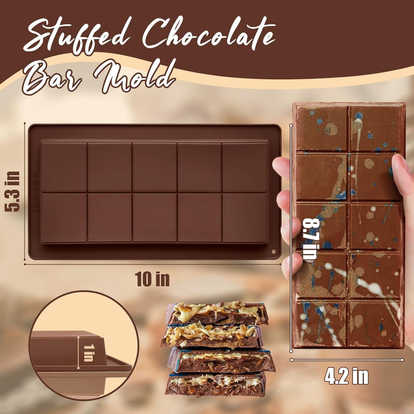 Luxury Dubai Chocolate Bar Mold + FREE RECIPE BOOK