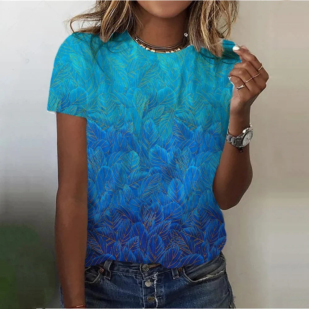 Vintage Leaf Print T-Shirt