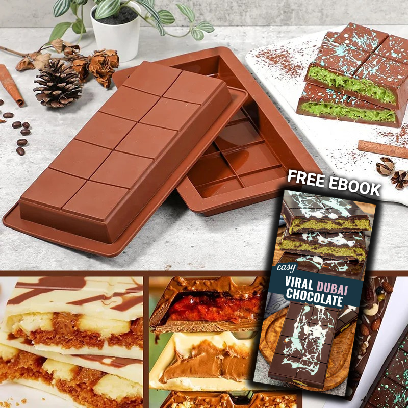 Luxury Dubai Chocolate Bar Mold + FREE RECIPE BOOK